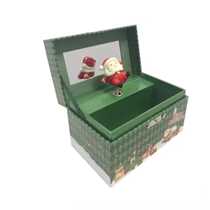 Creative printed holiday promotion packaging boxes santa tree ballet mini music box gift boxes for christmas