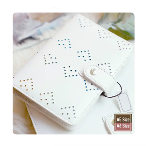 6 Binder Rings and Refillable Inserts 2023 Year Planner Journal Agenda Notebook with Premium Faux Leather