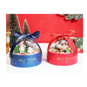 OEM Custom Cardboard Box acrylic Paper Round christmas ornaments gift Box christmas supplies