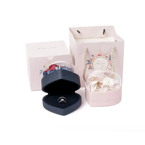 OEM preserved ring box gift promotion wedding Cardboard Wholesale paper acrylic flower jewelry box