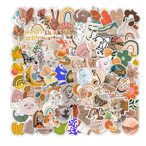 High Quality Die Cut Carton Laptop Adhesive Label Vinyl Pvc Custom Logo Stickers 100Pcs
