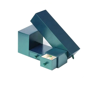 Blue fancy Paper Jewelry Packaging Box Luxury Drawer jewelry Gift box
