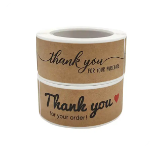 Custom Printing Corrugated Box Sealing Stickers Waterproof Thank You Stickers For Box Sealing