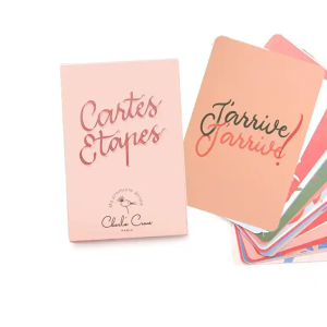 Custom Printing Colorful Rectangle Baby Album Milestone Memory Cards with Lid and Base Box