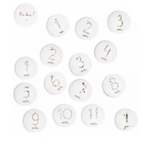 Custom Printing Creative Round Shape Baby Milestone Memory Cards with Custom Drawstring Pouches