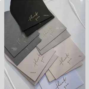 Custom Different Color Shape and Size Arch Foil Pressed Script Thank You Cards with Envelopes