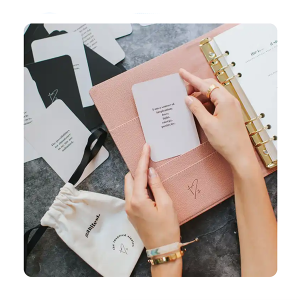 Custom Printing Double Sided 30 Cards Positive Mindset Manifest Affirmation Cards in a Canvas Pouch for Women
