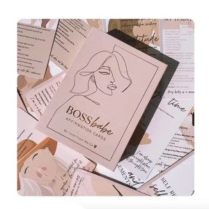 Luxury Double Sided 46 Cards Self Care Motivational Empowerment Mental Health Affirmation Card for Women in Magnetic Closure Box