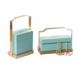 Colorful Chinoiserie saqure paper gift box with handle fancy paper box jewelry perfume box vintage court style