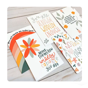 Hot Selling Wholesale Price 5 Designs Of Inspirational Greeting Card Set With Envelope