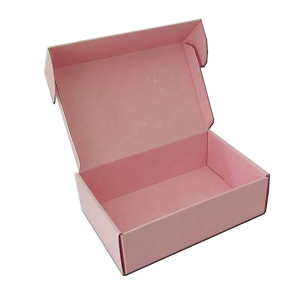 printed cardboard mailing box gift foldable clothes custom logo color square packaging pink shipping box