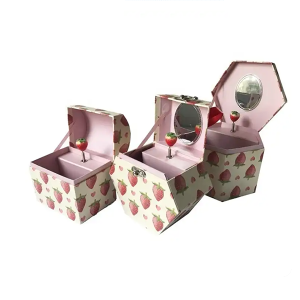 Custom Ballerina Musical Boxes strawberry Mechanism diy Girls Jewelry Box