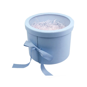 Wholesale paper hat Box Foldable Multi Layers Box round Shape window round Flower Box