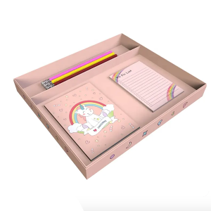 Cartoon Pattern Custom Student school supplies foldable pen holder brush pot vase Cardboard Pencil Case stationary set
