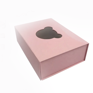 paper box window clothing closure favor collapsible folding packaging gift boxes with magnetic lid