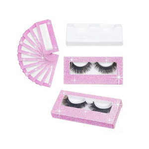 False eyelash box custom packaging window Case Glitter Paper Storage Empty magnetic eyelash boxes