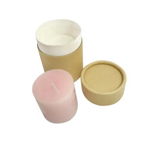 Paper Cardboard perfume Packaging box ribbon mini Custom candy tea candle tube round wedding gift cylinder box