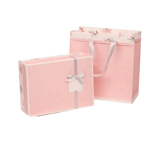 wholesale custom paper cardboard ribbon box gift pink blue wedding packaging box