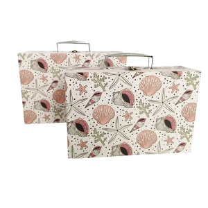 Custom design OEM LOGO Cardboard paper box handle set boxes promotion gift suitcase packaging box