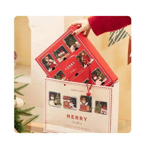 Beauty holiday promotion secret box chocolate 9 cosmetic makeup handle christmas advent calendar