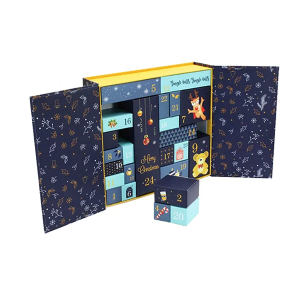 Ribbon gift box 24 beauty holiday promotion secret chocolate cosmetic gift box hot-selling advent calendar box with drawer