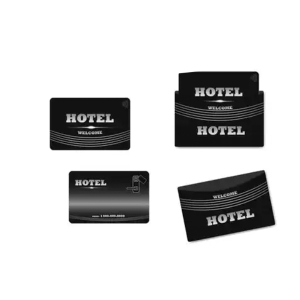 Custom Design Wholesale Paper Cardboard Printing Hotel Key Card Holder Cover Half Folder Booklet with Slots