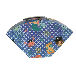 Cute Cardboard mermaid Patterned ocean pirate Custom set boxes paper shell Suitcase gift Box