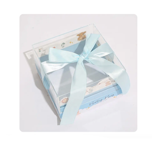 Luxury Fancy rose Cardboard Box gift Paper ribbon Wedding children plastic acrylic box