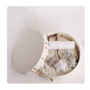 paper gift ribbon box lid favor packaging baby shower round gift boxes