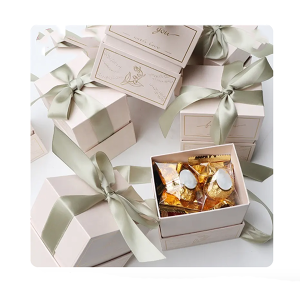 Luxury Fancy rose Cardboard Box chocolate Paper elegant wedding door gift box ribbon