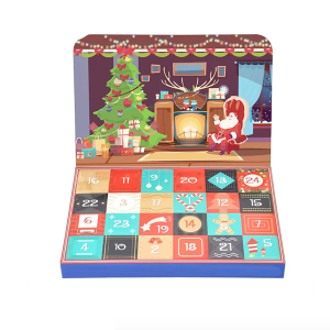 Drawer gift box book shape promotion gift box christmas tree advent calendar empty
