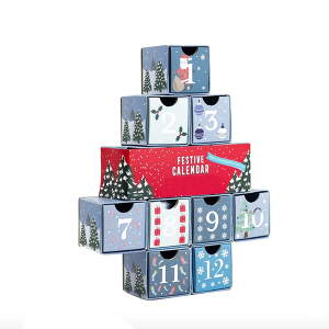 Drawer gift box book shape promotion christmas tree reindeer festival advent calendar