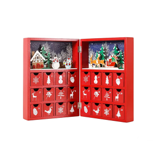 Wholesale paper Drawer gift box book shape promotion christmas tree box reindeer advent calendar