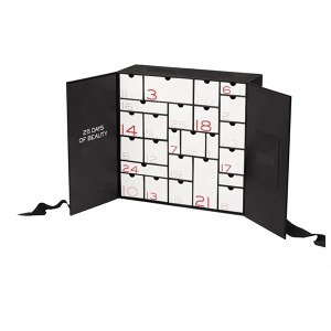 Wholesale paper Stationery set Drawer gift 25 days promotion secret box ribbon beauty advent calendar box