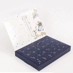 Wholesale paper Stationery set Drawer gift box book shape promotion christmas box chocolate advent calendar