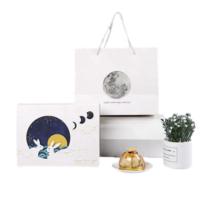 2023 Mid-Autumn Festival gift box Paper food packing cake custom Packaging handle gift luxury mooncake box design