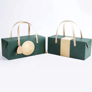 2023 Custom Paper food cute rabbit cake Packaging Box DIY handle gift box mooncake packing bag