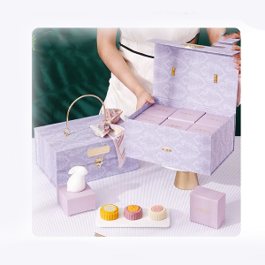 2023 Custom Paper food cute rabbit drawer Packaging Box handle gift luxury mooncake box