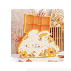 Custom Paper Wholesale Cardboard food cute rabbit drawer Packaging Box handle gift mooncake box