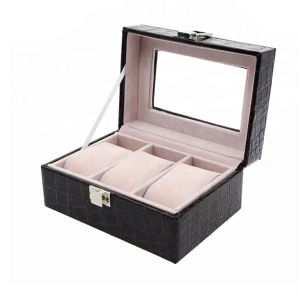 PU Leather Watch Box Package Custom Luxury Watch Box with PVC Window