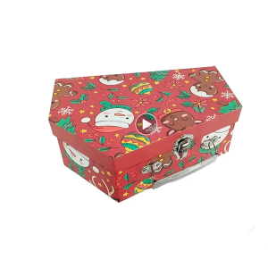 Custom printed decorative cardboard suitcase storage paper set box with handle christmas packaging box