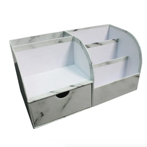 Cardboard Office School supplies set pen container luxury marble Stationery box with drawer