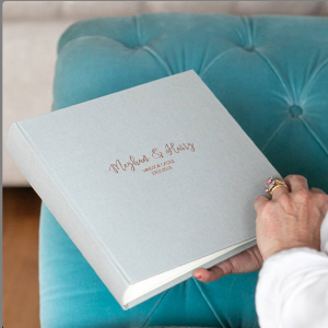 Modern Design Elegant Photo Wedding Linen Guest Book Offset Paper Wedding Guest Signature Book