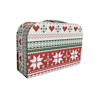 Cute Cardboard winter snowflake Patterned Custom set boxes paper christmas Suitcase Box