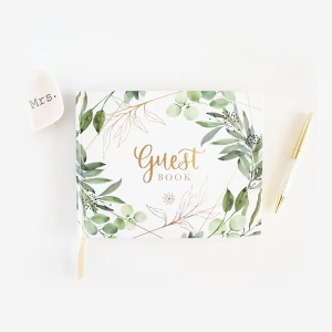 Custom Guest Book Wedding Personalized Sign in Book Gold Foil Hardcover Guest Book For Wedding