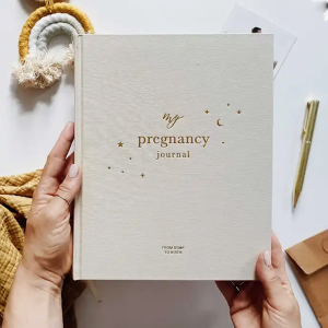 Personalized Black Hardcover Baby Pregnant Notebook Journal Golden Foil Stamping Cover Notebook