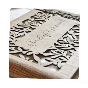 Personalized Custom LOGO Design Wooden Cover Journal Stationary Notebook Wedding Guest Book
