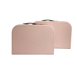 Eco-Friendly wholesale christmas gift packaging Cardboard suitcase box delicate stitching set handle baby keepsake box