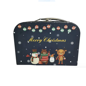 Cute Cartoon Eco-Friendly wholesale custom christmas gift Cardboard suitcase box set handle children Baby Gift Box Suitcase