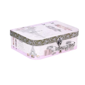 Elegant Purple Functional Travel Suitcase Custom Printed Packaging Cardboard Handle Suitcase Set Box
